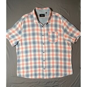 Jeremiah Premium Co Plaid‎ Shirt XXL Blue Red Short Sleeve Soft Casual Button Up